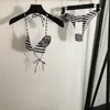 Flora cubique Bikini filles deux pièces de maillot de bain personnalité de maillot de bain halte de bain sexy