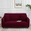 Chair Covers Wine Red Solid Color Elastic Spandex Couch Cover Armchair Protection Sofa For Living Room Single Lover 3 4 Seater