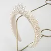 Clips de cheveux Niche Light Luxury Bridal Band pour femelle Couronne de princesse en perle blanche haut de gamme coréenne avec accessoires à tête haute