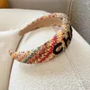 Korean Style Letter Raffia Headband Summer High-Grade Wide-Brimmed Hairpin High Skull Top Headband Broken Hair Wash Hair Buckle for Women