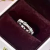 Top Sell Wedding Rings Handmade Simple Fashion Jewelry Round Cut White B5a Cubic Zircon CZ Diamond Eternity Party Women Engagement Band Ring Gift