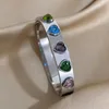 Pulseira de luxo zircão de aço inoxidável pulseira para mulheres adoram pulseiras de pulseira de punho de punho de punho de joias do dia dos namorados presentes