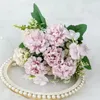 Decorative Flowers 10 Head Single Thread Hydrangea Wedding Simulation Flower Silk Arch Door Road Guide Home Decoration