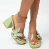 Sandali di lussuoso strass di strass farfalla morbida pvc da donna pantofole piattaforma estiva piattaforma per tacchi alti scivoli per muli scarpe