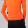 T-shirts voor heren 2024 Fel oranje pro aero 2 poetsen thermisch fece cycling jersey lange seve winter met ajecten manchet mannen vrouwen H240407