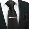 Coules de cou Jemygins Champagne Stripe Paisley Silk Classic Tie Mens Accessoires de mariage Collier pour hommes Set Pocket Square Tie Clipc240407