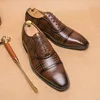 Casual Shoes High Quality British Men Dress Plus Size 38-46 Elegant Leather For Formal Social Lace Up Oxfords