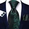 Bow Ties Hi-Tie Paisley Purple Green Floral Silk Elegant Elegant For Men Groom Wedding Coldie Pocket Square Cuffer Link accessoire en gros