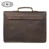 Torba J.M.D Ciemnobrązowe teczki na ramię w stylu vintage skórzane te torby na ramię laptopa, na które zasługujesz