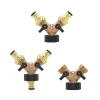 Gravestones Brass 2way Garden Tap Female 3/4 Y Irrigation Vae Water Splitter Quick Connector Garden Hose Splitter 1 Set