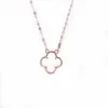 Vans New Euro IELTS Jewelry Pure Russian 585 Purple Gold 14k Lucky Clover Medium Large Necklace