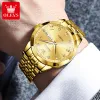 Kits Olevs Top Brand Gold Quartz Watch For Men Men Solid Inneildless Steelproofproof Luminous Man Wristwatch Auto Date Week Week