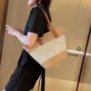 Daily Wear Beach Bags Large Capacity Tote Bag High-end Texture Single Shoulder Crossbody for Work Commuting Underarm Grass Woven