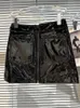 DEAT Shiny PU Leather Zipper Design Skirts Womens Streetwear High Waist Trend Pocket Wrap Hip Skirt Female 2024 Spring 11XX1221 240328