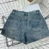 Lettres femmes shorts denim jeans courts de luxe