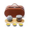 Teaware Sets Krukke Travel Small Tea Set Teacup With Glass Home Modern Minimalist Office Teapot Portable Outdoor Tray Cerami