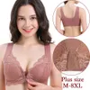 Chiusura frontale del reggiseno più dimensioni 5D shaping push up biancheria bianche senza cucitura morbida pizzo seducente oversize s8xl 240407