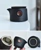 Teaware set Black Pottery Outdoor Travel Tea Set Green Pot and Cup Cups Mugs Teacups Teeware Teware Coffeeware Gaiwan