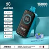 Mesii Visual Boxx 15k Puff Bauf 15000 Puffs Ondesable Vape Pen Digital Ecrece Vapes Двойной сетчатой катушкой предварительно заполненной 18 мл регулируемого воздушного потока E -потока E Сигарета