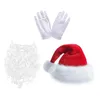 Berets Santa Suit Hat Broda Okulary Gloves Set Po Props Party Party Coaplay odgrywanie roli