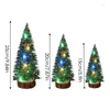 Christmas Decorations Tabletop Tree 3pcs LED Miniature Desktop Ornament For Bedroom Bookshelf Garden Kids Room Dorm And More