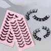 Falska ögonfransar 10pairs 3D Mink Lashes Russian Strip Lash Dramatic Faux Cils Makeup Wholesale Fake Eyelash Extension Maquiagem