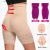 Shaper de barriga de barriga de cintura shorts shorts shapewear para mulheres de coragem de cintura alta renda de renda de bumbum renda de modelagem sem costura sob os vestidos L2447