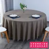 Table Cloth Spot Cotton Linen Fabric Tablecloth Waterproof Oil-proof Non-washable High-grade Feeling Light Luxury Large Round Black
