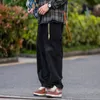 Calça de carga japonesa homens homens vintage solto coloração sólida calça de rua americana de rua de rua americana