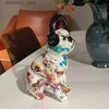 アートアンドクラフトヨーロッパスタイルの樹脂フランスブルドペインティングヘッドフォンDo Animal Animal Statue Desktop Descoration Room Decoration Home Decoration IFTL2447