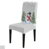 Chair Covers Christmas Winter Snowflake Snowman Cover Stretch Elastic Dining Room Slipcover Spandex Case For Office