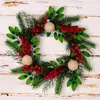 Dekorative Blumen Vordertürkranzfestes Weihnachten mit Tinnecones Beeren Ornamente 18,5 Zoll Fenster Manteldekoration für Zuhause