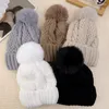 Berets Warm Twist Knitting Hat Autumn Winter Women Girls Solid Color Thick Plush Cap Versatile Skiing Daily Hats Fashion Simple Gifts