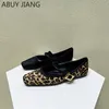 Scarpe da donna Fashion Womens Round Toe Leopard Stampare Casualmente Slip-On Flat Outdoor Ladies Mary Jane Scarpe Sydanne 240329