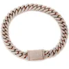 20 mm Voll weiß Diamant 925 Sterling Silber Teen Girls vereisen VVS Moissanite Kubanische Halskette Kette Hip Hop -Armband für Männer