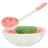 Bols Dessert de riz polyvalent servant des fruits en porcelaine en céramique adorable soupe