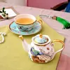 TEAWARE SETS CERAMICS COFFEE POT CUP DISK KINSKANDE Kinesisk tekanna eftermiddag Te Set Creative Vintage Porcelain Mug Kitchen Accessories