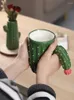 Mugs Cactus Creative Personality Trend High Value Ipartment Ceramic Lovers Super Cute Mug With Lid Coffee