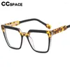 Cadres de lunettes de soleil 56595 Fashion Retro Square Optical Spectacle Cadre à deux couleurs épissage des femmes de grande taille Eye Cat TR90 ANTI BLUE ORDINATEUR