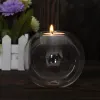 Glass Hurricane Candle Holder 8cm Crystal Ball Wedding Bar Party Walentynki Dekor Home Decor świąteczny dekoracja świecznika LL