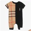 Rompers meninos macacão criança crianças lapela de lapela de traje de picada de traje de gabinete infantil de roupas infantis nascidas entrega casual grow Mater dhkqa