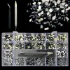 Eyeliner 3100pcs Charms Nail Art Rhinestones Diamonds Kit Glass Crystals Decorations Set Ab 1pc Pick Up Pen 21 Grids Acrylic Box