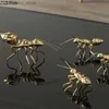 芸術と工芸品人工動物の装飾品銅アリトカゲ彫刻虫の彫像展示展示ミニチュアアクセサリー装飾Craftsl2447
