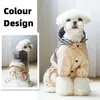 Dog Apparel Small Medium Size Clothes Teddy By Bear Four Feet Waterproof Raincoat Storm Coat Can Pull Pet Supplies