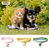 Collares de perros lindo poliéster con campana hebilla de seguridad diariamente cuello mascota gato longitud ajustable de cuello al aire libre