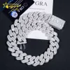 Luxury Rappers 25mm Heavy Iced Out Chain Emerald Cut Moissanite White Gold Plated Cuban Link Chain Mens Hip Hop Miami Chain