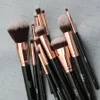 Makeupborstar Set 12st Gold Foundation Powder Contour Eyeshadow Make Up Brush 240403