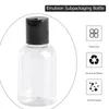 Förvaringsflaskor 12 st 50 ml påfyllningsbar lotionflaskbehållare dispenser med presskapslar schampon hudrengöring oljor plastbehållare lock