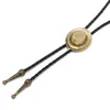 Bolo Ties Bolo Tie Necktieヴィンテージレザー編組ロープコードネックレス3Dメタルカウボーイハットペンダントジュエリーアクセサリー240407