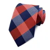 Nackband 8 cm silke jacquard vävd slips för män klassiska check rutiga band för bröllop affär kostym gravatas para homens tillbehör 240407